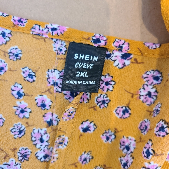 Shein Floral Mustard Maxi Dress - Picture 6 of 7